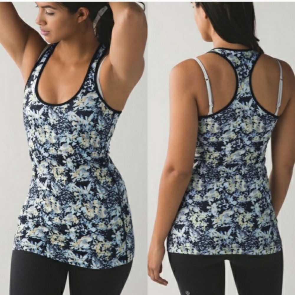 Lululemon EUC Cool Racerback Petal Black Tank
